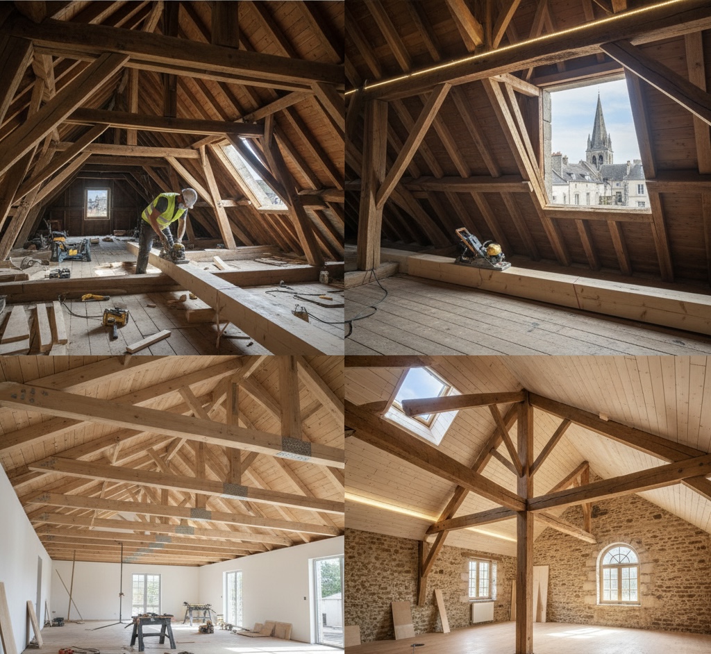 Charpente bois traditionnelle Vienne